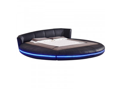 Ronde designbedden Leer Rond Bed Dubbel Luxe Hotel Frame Slaap Onmiddellijk