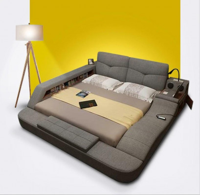 Luxe leren design gestoffeerde bedden dubbele moderne beddecoratie huwelijk exclusief