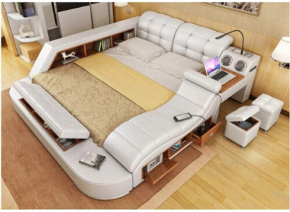 Bed Multifunction - Safe - Warm Lounge - USB - Sound Double Hotel   Bed Multifunction - Kluis - Warm Lounge - USB - Geluid Dubbel Hotel