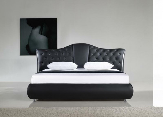 Chesterfield bed Design Klassieke bedden Dubbel lederen gestoffeerde slaapkamer.