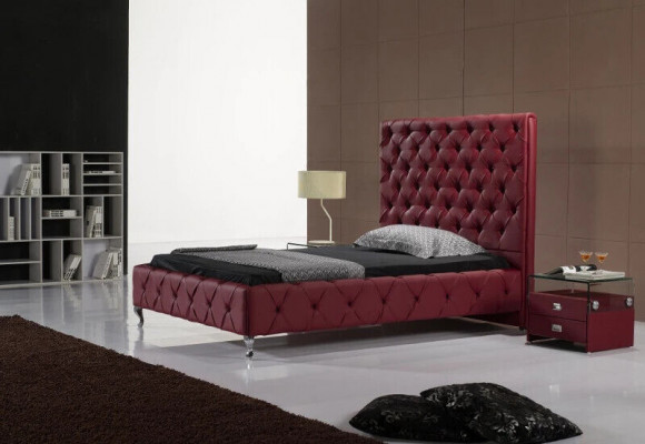 Ontwerper bed Chesterfield leer hotelbedden luxe tweepersoons slaapkamer