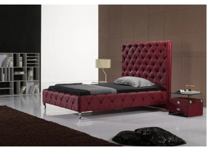 Ontwerper bed Chesterfield leer hotelbedden luxe tweepersoons slaapkamer