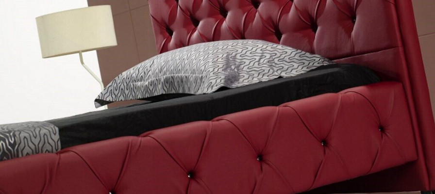 Ontwerper bed Chesterfield leer hotelbedden luxe tweepersoons slaapkamer