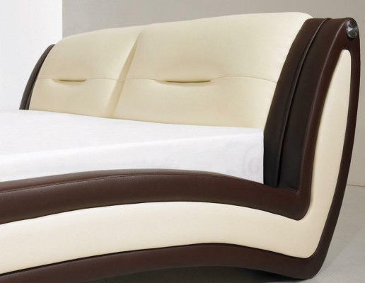 Ontwerpersbed, bedden, tweepersoonsbed, gestoffeerd bed, slaapkamer, leren bed