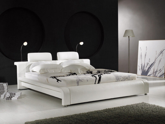 Ontwerp tweepersoonsleder bed bed bed bed bekleding leder slaapkamer huwelijk
