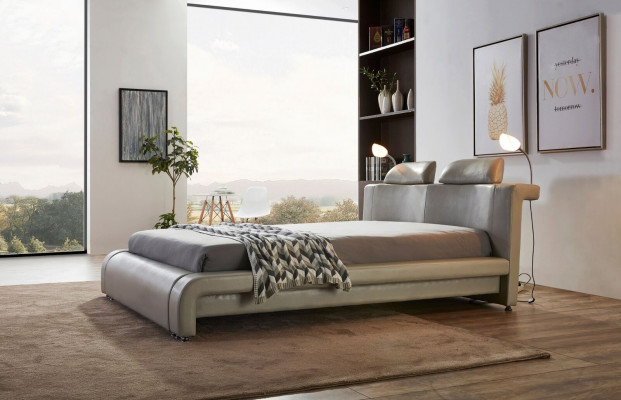 Ontwerp tweepersoonsleder bed bed bed bed bekleding leder slaapkamer huwelijk