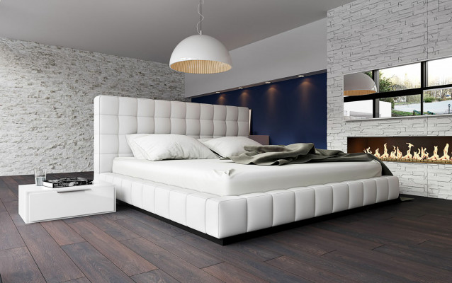 Ontwerper gestoffeerd bed bed Wit bed lederen bed tweepersoonsbed echtelijk bed designbed