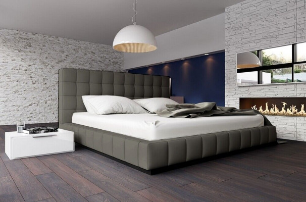 Ontwerper gestoffeerd bed bed Wit bed lederen bed tweepersoonsbed echtelijk bed designbed
