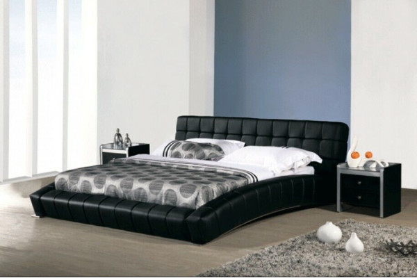 Bed frame bed bed padded marriage leather textile designer double.