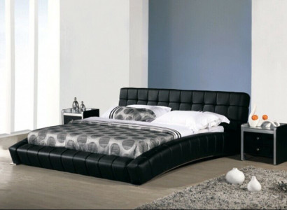Bed frame bed bed padded marriage leather textile designer double.