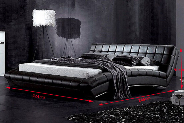 Bed frame bed bed padded marriage leather textile designer double.