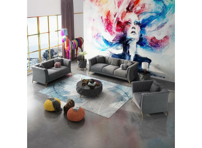 Ontwerper Chesterfield bankstel bank bankstel bankstel set fluweel 321 zitbanken