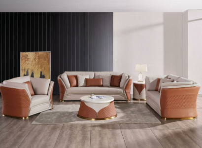 Banken Bankstellen Bekleding Leer 32-zits bankstel set Designer bankstellen