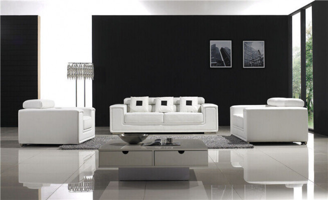 Set van 3-zits Lederen Bankstel Bankstel Bankstel Bankstel Bankstel Designerbank Nieuw
