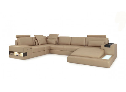 U-vormig bankstel bank bekleding inrichting woonlandschap hoekbank design leer