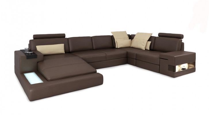 U-vormig bankstel bank bekleding inrichting woonlandschap hoekbank design leer