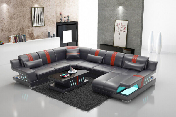 Bank U-vorm Leren bank Bankstel Design Modern