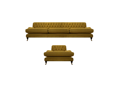 Chesterfield Sofa Drieder Zitplaatsen Geel Fauteuil Meubilair Bank Woonkamer Nieuw