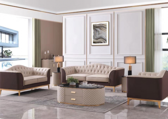 Luxemeubilair bankstel bank bank decoratie bekleding 3+2+1 zits + salontafel