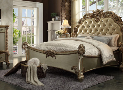 Bed 2x Nightstand 3 pcs. Bedroom set Designer luxury group suite