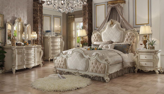 Bed 2x nightstand 3 pcs. Bedroom Set Luxury Design Beds Chesterfield