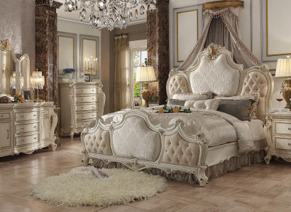 Bed 2x nightstand 3 pcs. Bedroom Set Luxury Design Beds Chesterfield