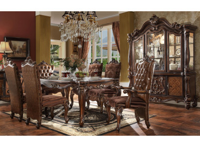 Compleet decoratieset eettafel + 6 stoelen eetkamerset eetgroep houten tafel