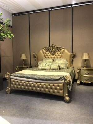 Slaapkamer 3-delig set Bed 2x Nachtkastje Console Bedden Dubbel Luxe