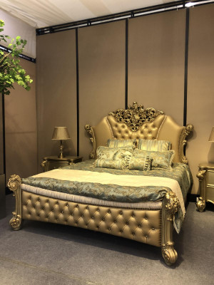 Slaapkamer 3-delig set Bed 2x Nachtkastje Console Bedden Dubbel Luxe
