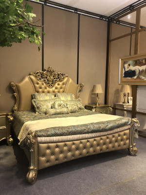 Slaapkamer 3-delig set Bed 2x Nachtkastje Console Bedden Dubbel Luxe