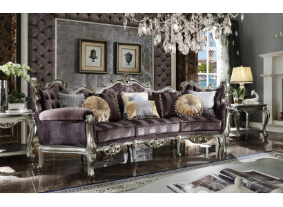 Klassieke vierzits woonkamerbank van textiel in rococo barok luxe sofa.