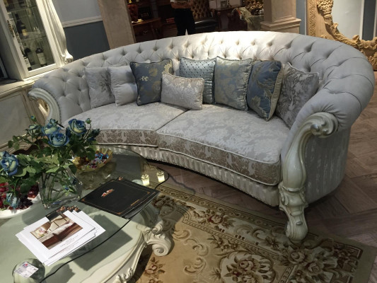 Klassieke vierzits woonkamer bankstel stof barok rococo luxe sofa