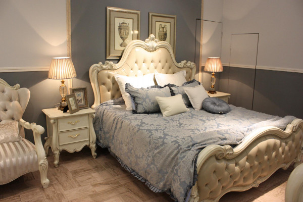 Ontwerpbed Luxe Dubbele Slaapkamer Decoratie Bedden Lederen Hotel 180x200cm