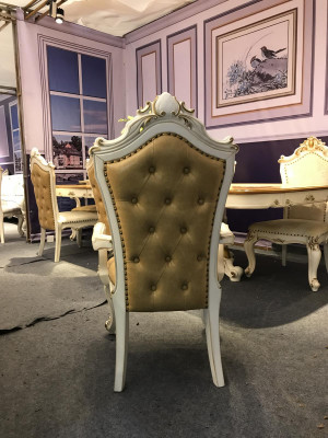 Koninklijke eetkamerset Barok Rococo tafel met 6 stoelen