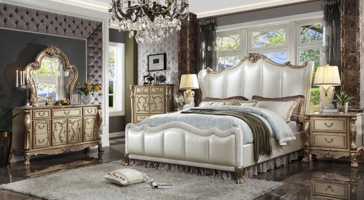 Slaapkamer nachtkastjes set bed 5-delig Rococo barok antieke stijl bed hout