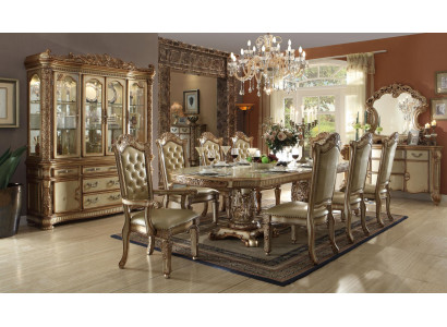 Koninklijke 7-delige eetkamerset eettafel 6x stoelen in barok en rococo stijl.