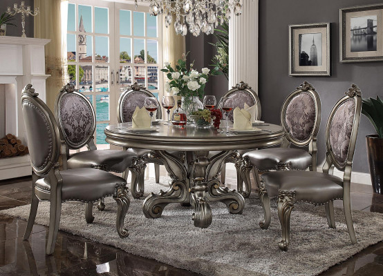 Ontwerp Ronde Tafel 6x Stoelen Eetkamer Stoelen Ronde Gestoffeerde Tafels Set