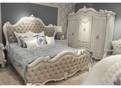 Bed + 2x Nachtkastje 3-delige slaapkamerset Luxe Designer Slaapkamer