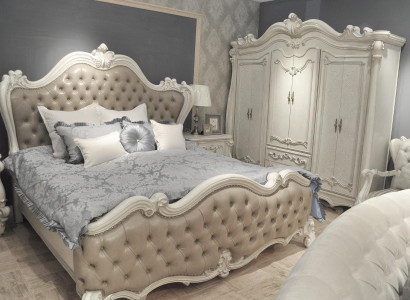 Bed + 2x Nachtkastje 3-delige slaapkamerset Luxe Designer Slaapkamer