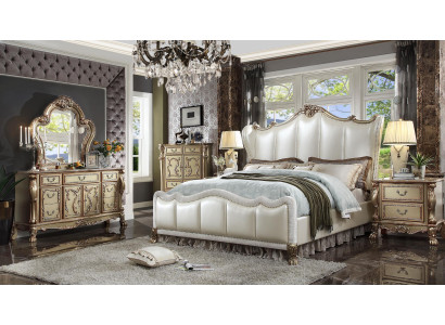 Ontwerp Luxe Slaapkamer Set Decoratie Bed 2x Nachtkastjes Commode Set