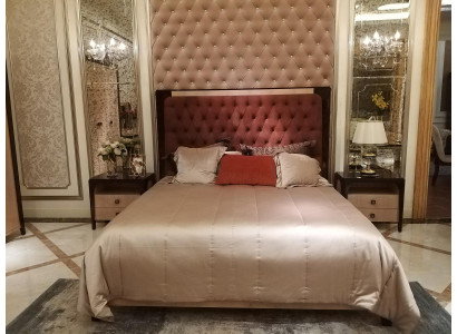 Bed 2x nightstand 3-piece bedroom set design modern luxury
