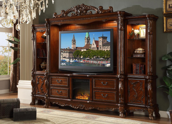 Wandmeubel TV muur Houten stijl Barok plank Klassieke woonkamer meubels