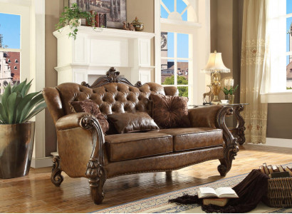 Bankstel 3-zits woonlandschap sofa's bankstel Bekleding leder hout