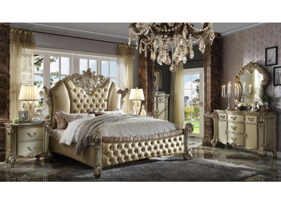 Slaapkamer set Nachtkastjes Bed 5-delig Barok Rococo Antiek Stijl Hout