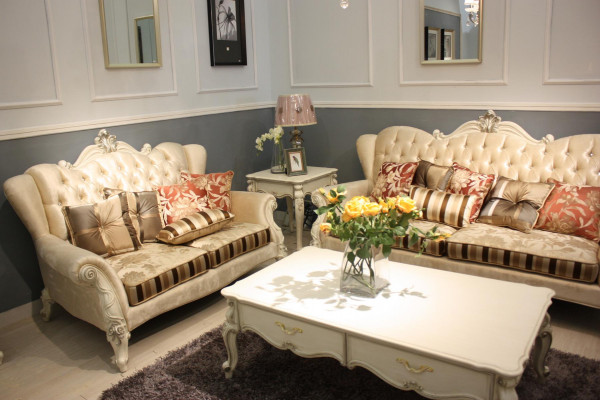 Klassiek Chesterfield 4-delig set bankstel Bank Bank Bekleding