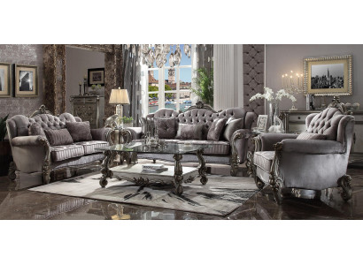 Chesterfield bankstelbank bekleding klassieke 3+2+1 zits set houten bank
