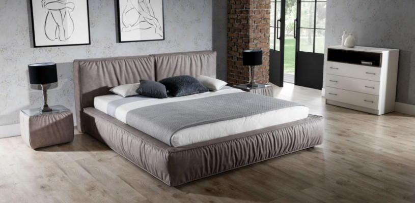 Bed Bruin Slaapkamer Hout Meubelen Textiel Klassieke Art Deco Stijl