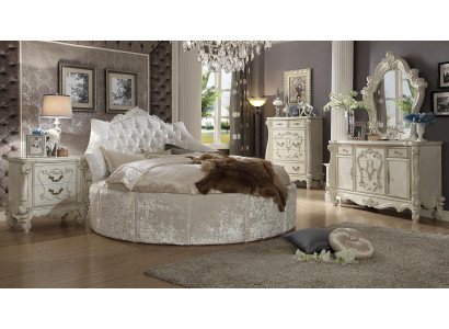 Rond fluwelen bed Chesterfield luxe gestoffeerde ronde bedden stof textiel hotel