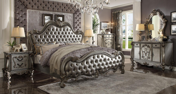 Klassieke meubel slaapkamer set Bed Nachtkastje Commode Spiegel 5-delig.