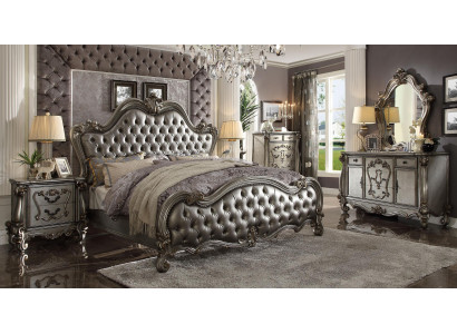 Klassieke meubel slaapkamer set Bed Nachtkastje Commode Spiegel 5-delig.
